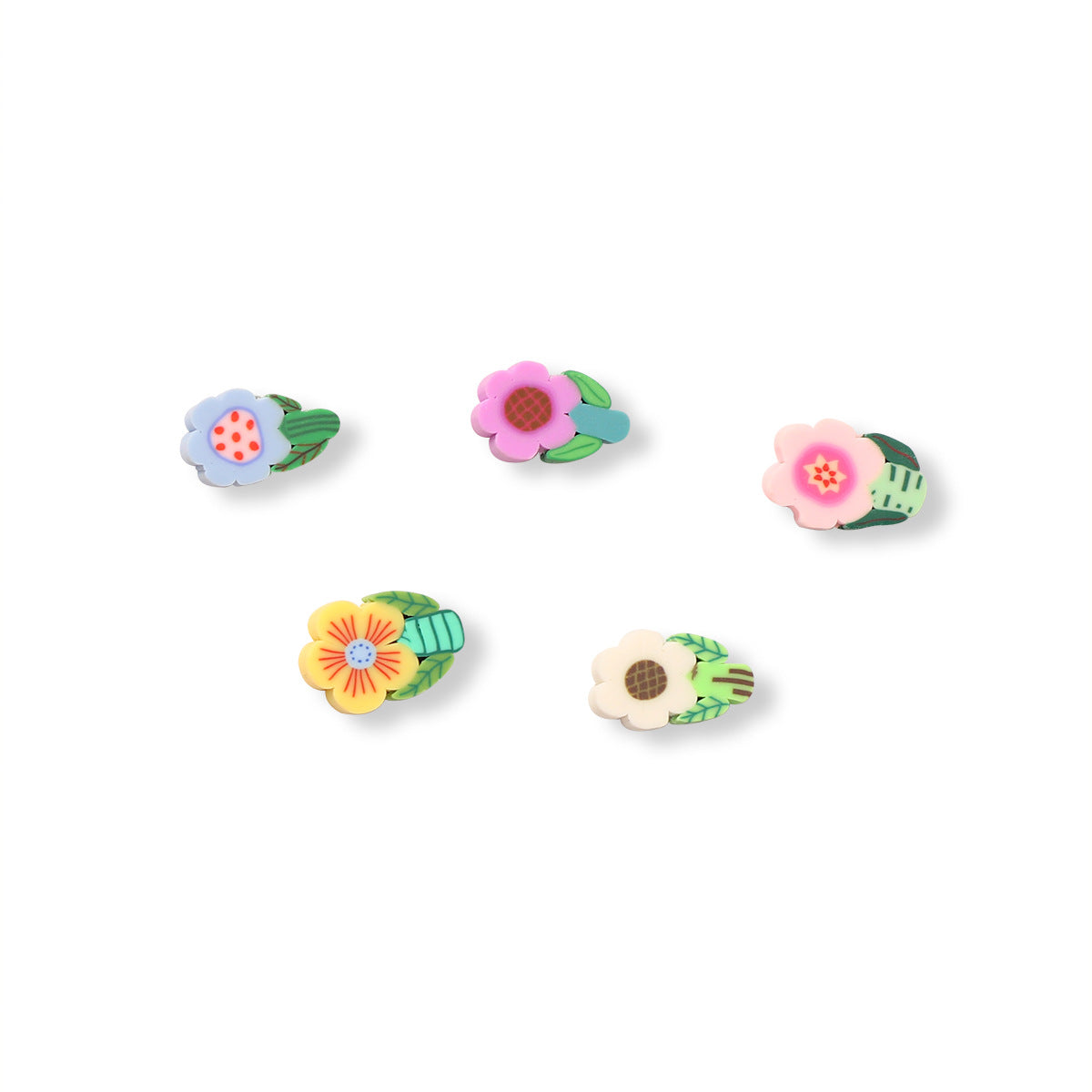Flower Clay Beads 11mm Colored Pastel Polymer 100pcs 5