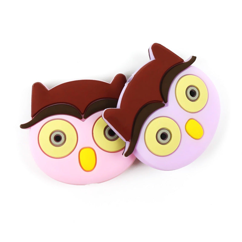 Silicone Focal Beads Owl Big Eyes Pastel Woodland 20pcs 5