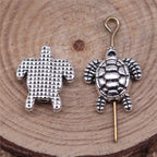 Turtle Metal Beads 14mm Antique Silver Tone Alloy 30pcs 2