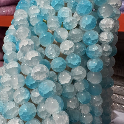 Crackle Round Glass Beads 12mm Pastel Shimmer 10 Strands 9