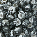 Flat Acrylic Beads 15mm Large Hole Printed Marbled 60pcs 6