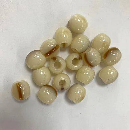 Fluid Glitter Resin Barrel Beads 12mm Natural Shimmer Large Hole 100pcs 10