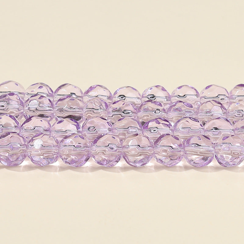 Faceted Round Glass Beads 10mm Clear Pastel Colors 50pcs 8