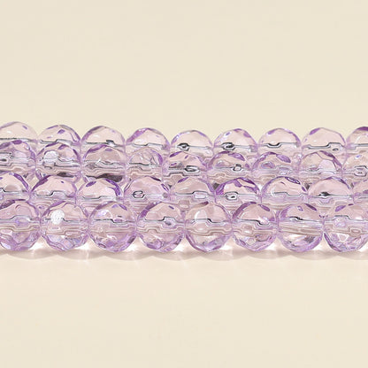 Faceted Round Glass Beads 10mm Clear Pastel Colors 50pcs 8