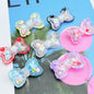 Hand Painted Bow Acrylic Beads 40mm Colorful Heart Design 5pcs 6