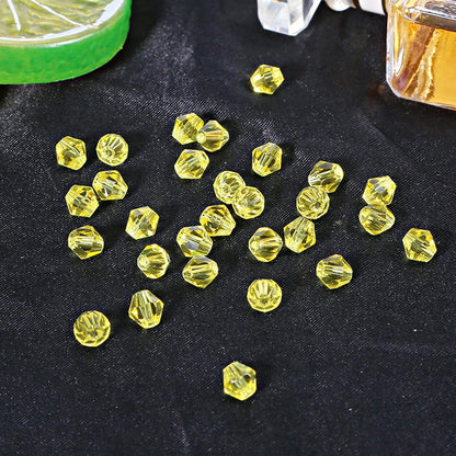 Electroplated Faceted Glass Beads 6mm Transparent Mixed Colors 45pcs 7