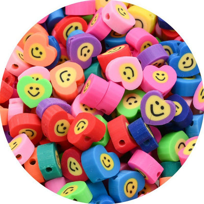 Flat Clay Beads 10mm Color Fruit Cartoon Mixed Design 1000pcs 27