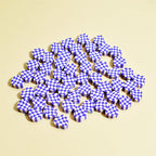 Heart Clay Beads 10mm Plaid Black White Polymer 100pcs 2
