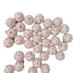 Printed Bubblegum Beads 20mm Pink Ribbon Design 10pcs 3