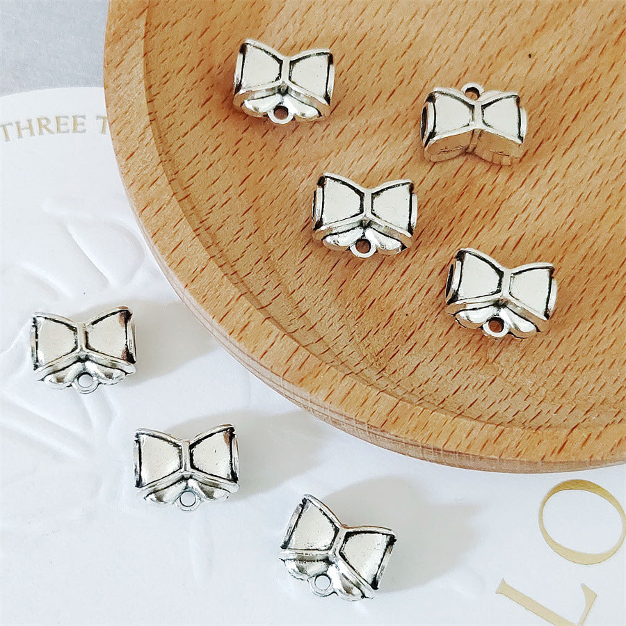 Bow Metal Beads 12mm Alloy Bow-Shaped with 4mm Hole 40pcs 4