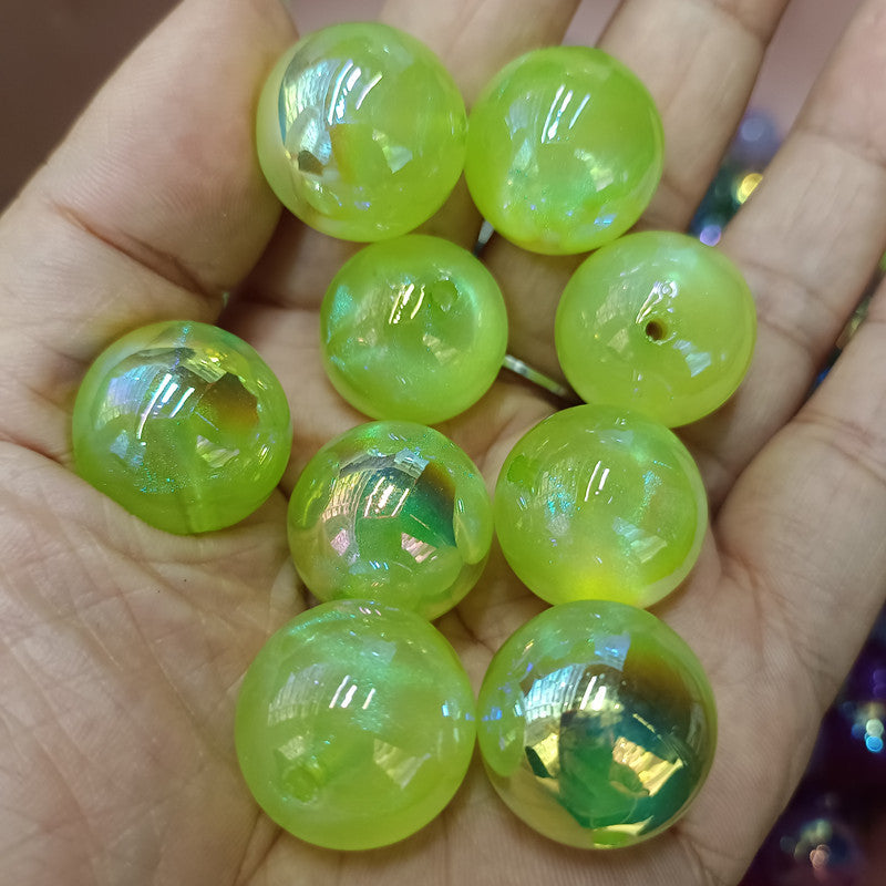 Glitter Bubblegum Beads 20mm Plating Shimmer Iridescent Pastel 50pcs 4