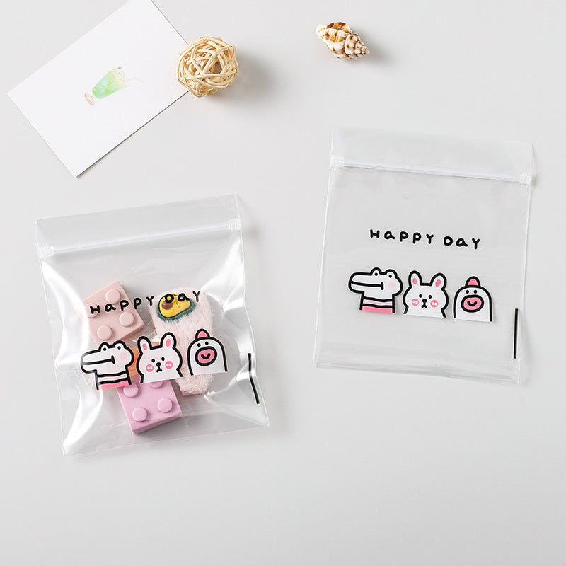 Zip Lock Bags HDPE Plastic Cartoon Animal Print 10x12cm 10pcs 5
