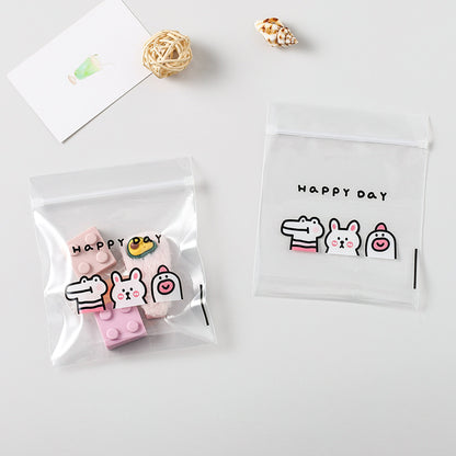 Zip Lock Bags HDPE Plastic Cartoon Animal Print 10x12cm 10pcs 5