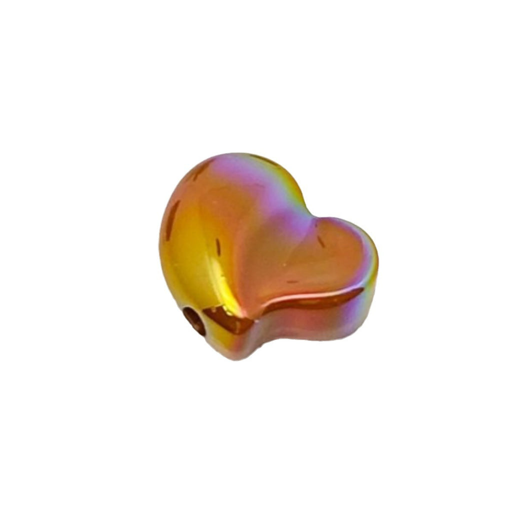 Plating Irregular Heart Acrylic Beads 17x20mm Colorful Mixed 100pcs 5