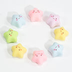 Painted Star and Heart Acrylic Beads 23mm Pastel Matte 50pcs 5