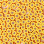 Tiny Daisy Flower Clay Beads 9mm Yellow Polymer 100pcs