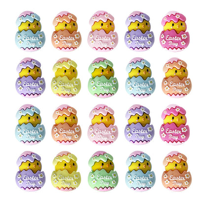 Silicone 3D Focal Beads Easter Chicken Hatching Egg Cracked Shell Top 20pcs 2