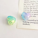 Plating Gradient Faceted Crackle Heart Acrylic Beads 22mm 50pcs 2