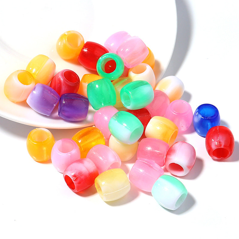 Gradient Pony Beads Acrylic 11mm Dual Color 100pcs 5