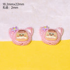 Plating Cute Duoduo Girl Series Resin Beads Glossy Animal Faces 10pcs 6