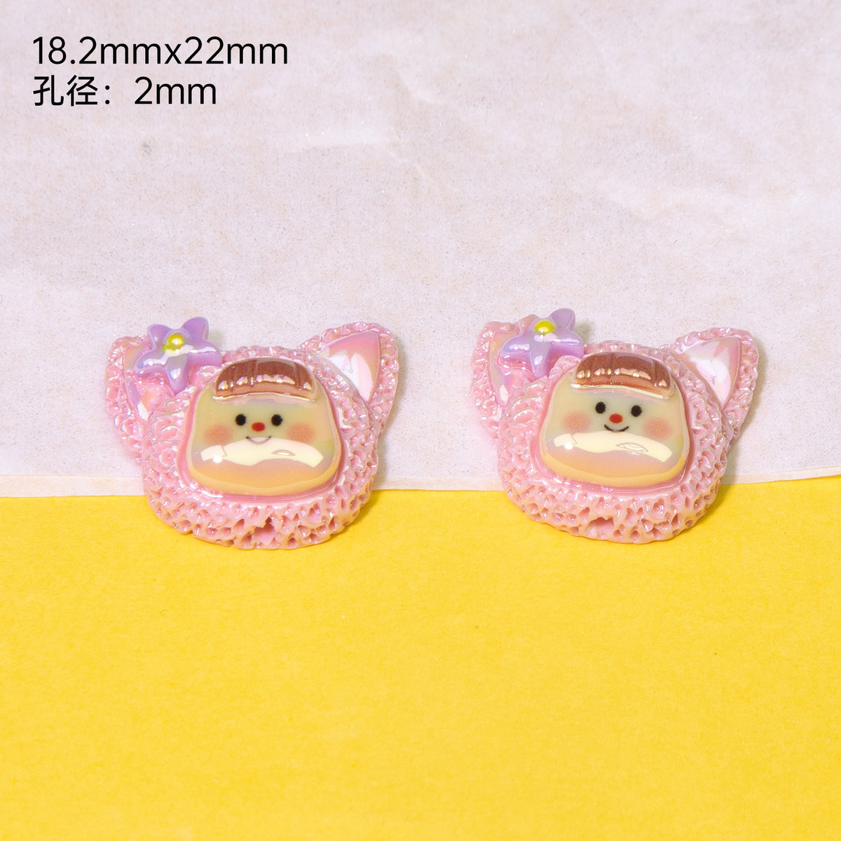 Plating Cute Duoduo Girl Series Resin Beads Glossy Animal Faces 10pcs 6