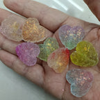 Gradient Floral Heart Acrylic Beads 25mm Pastel Colors 50pcs 6