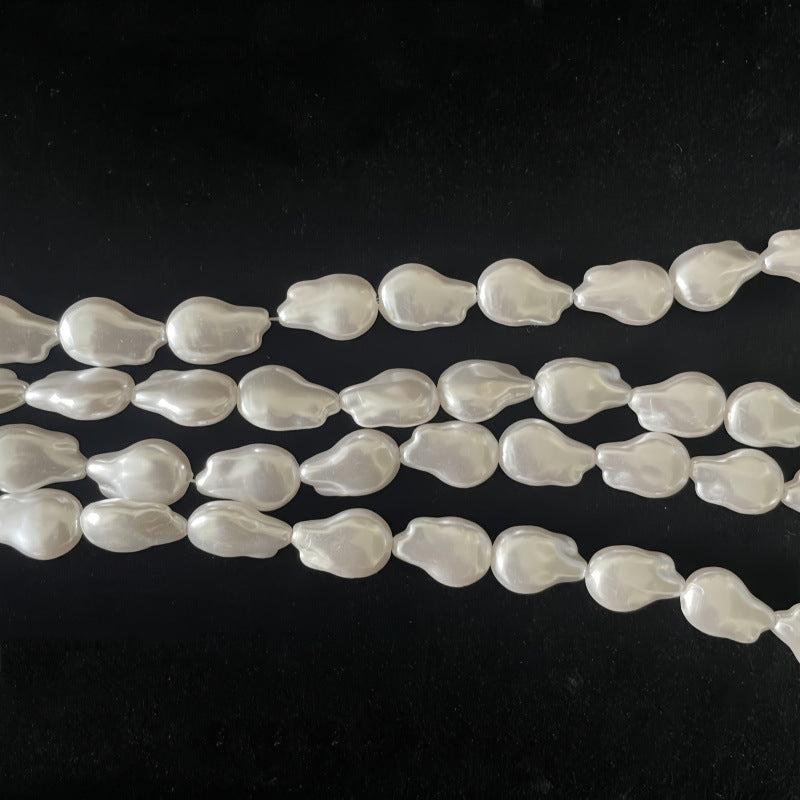 Imitation Baroque Pearl Acrylic Beads Irregular Shape ABS Plastic 100pcs 4