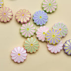 Daisy Metal Beads 13mm Baking Painted Zinc Alloy 20pcs