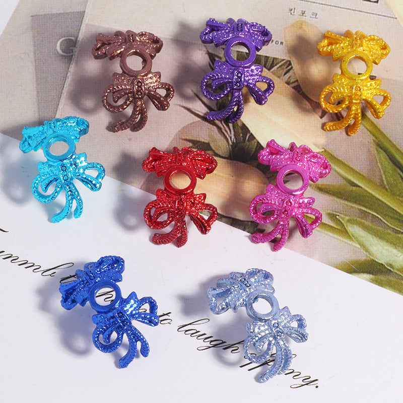 Alloy Bow Bead Caps 20mm Colorful 20pcs