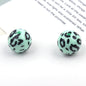 UV Plating Round Acrylic Beads 16mm Candy Colored Leopard Print 20pcs 13