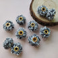 Fabric Fluffy Spacer Beads 15mm Two-Color Teddy 100pcs 14