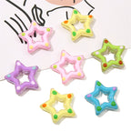 Glossy Hollow Star Acrylic Beads 27mm Pastel Colors 2pcs