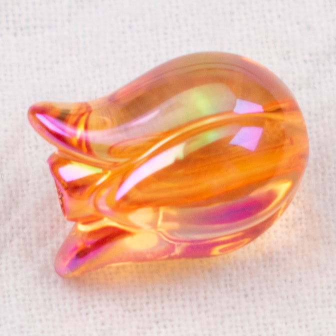 Transparent Plating Tulip Acrylic Beads 12x16mm Colorful 20pcs 11