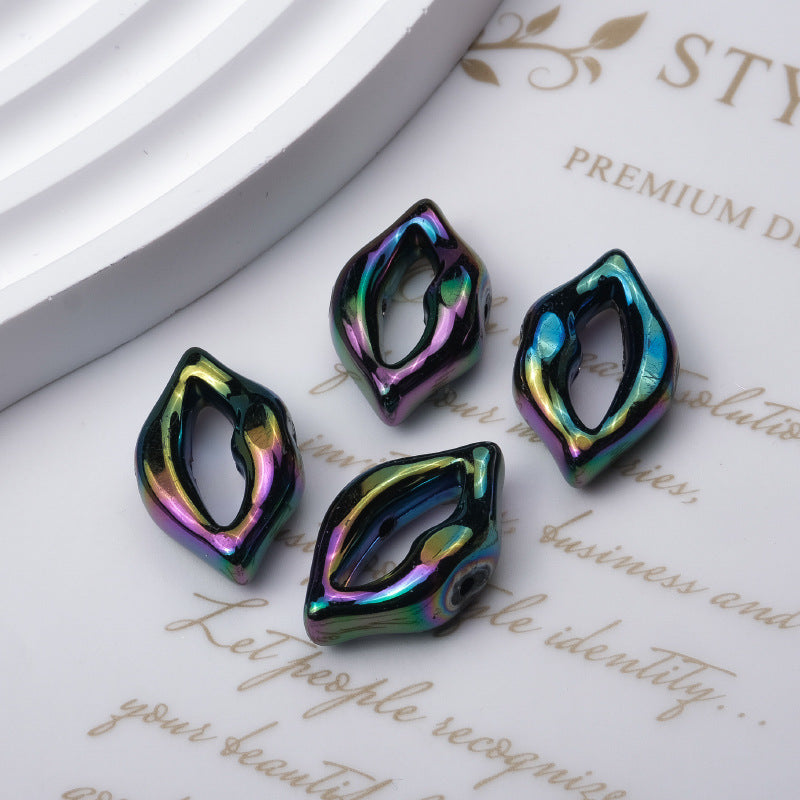 Plating Lip Acrylic Beads 25mm Metallic Glossy Finish 100pcs 7