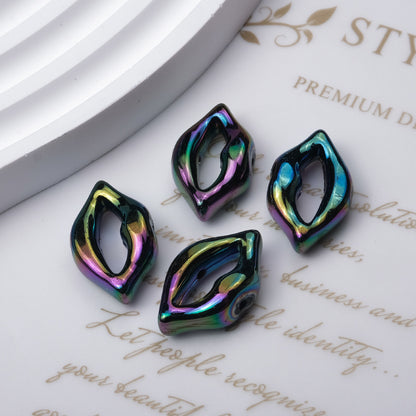 Plating Lip Acrylic Beads 25mm Metallic Glossy Finish 100pcs 7
