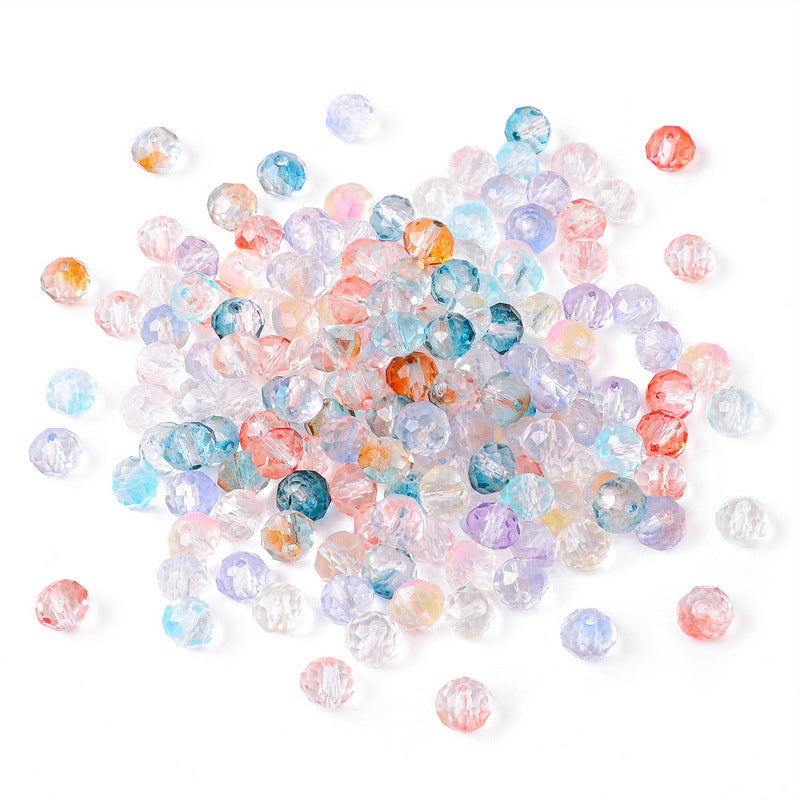 Czech Glass Beads Faceted 7 8mm Gradient Pastel Colors 50pcs