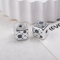 Plating Square Acrylic Beads 14mm Spot Plaid Mixed Colors 50pcs 4