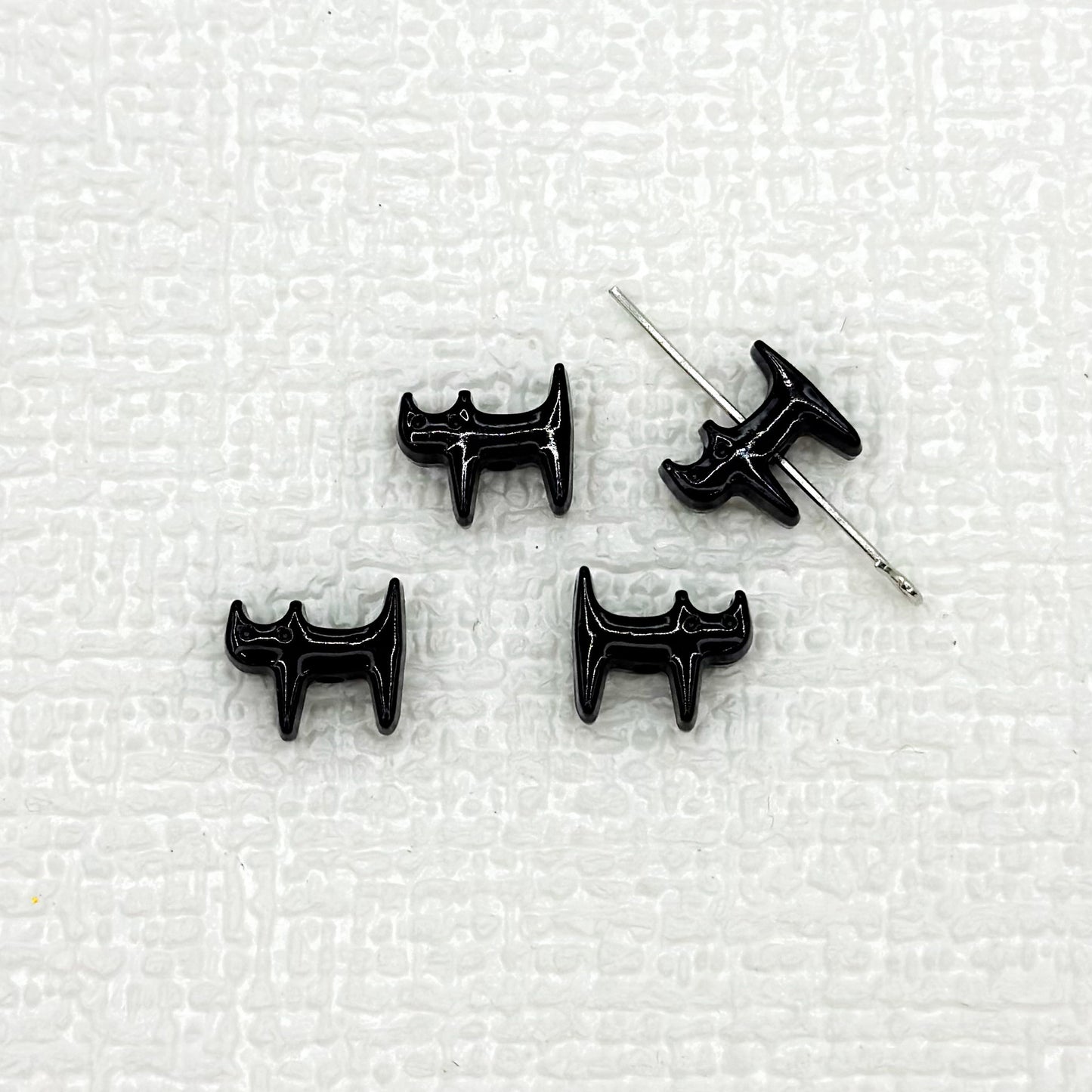 Cat Shaped Metal Beads 12mm Glossy Colorful Painted Alloy 20pcs 16