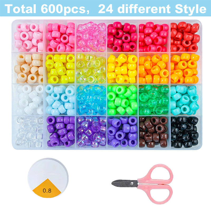 Pony Beads 9mm Mixed Solid and Transparent Colors 600pcs 6