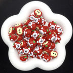 Hand Painted Apple Acrylic Beads 18mm Enamel Finish 4pcs 2