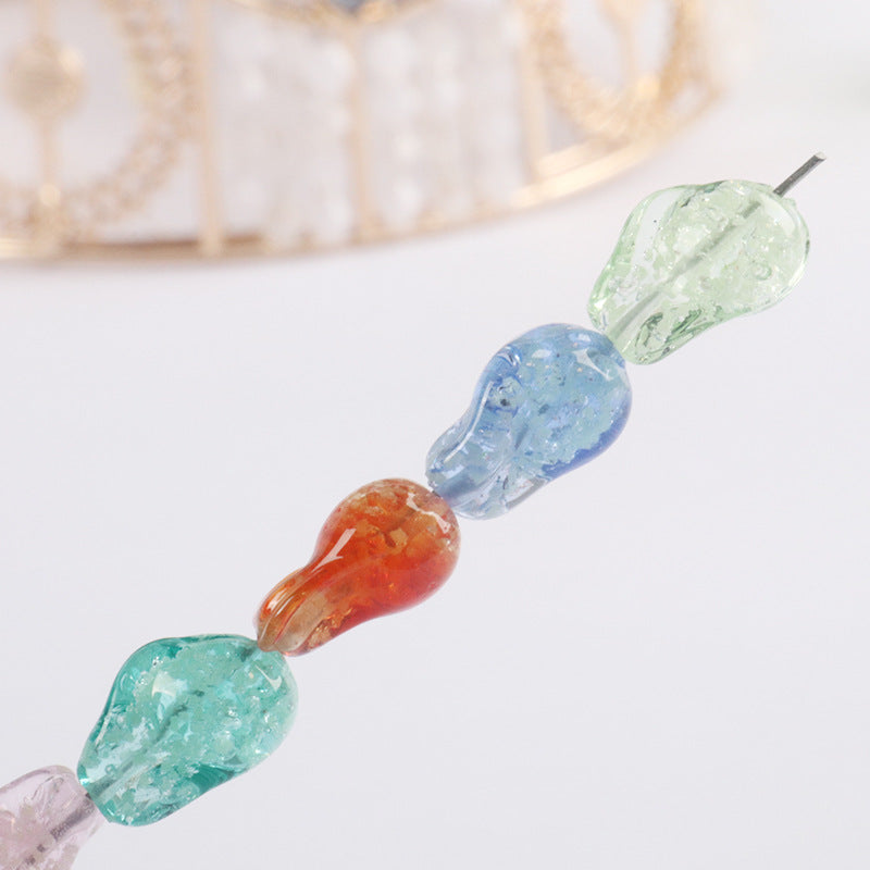 Lampwork Glass Beads Irregular Bone Shape 12mm Glow In The Dark 10pcs 4