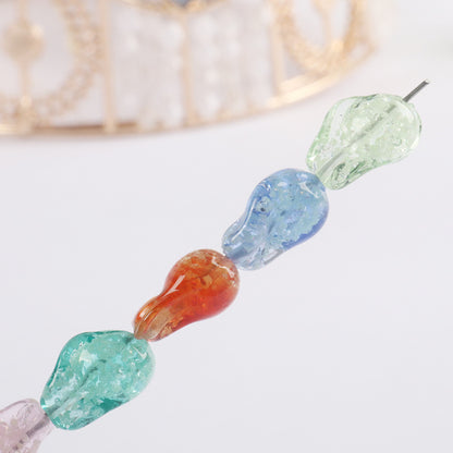 Lampwork Glass Beads Irregular Bone Shape 12mm Glow In The Dark 10pcs 4