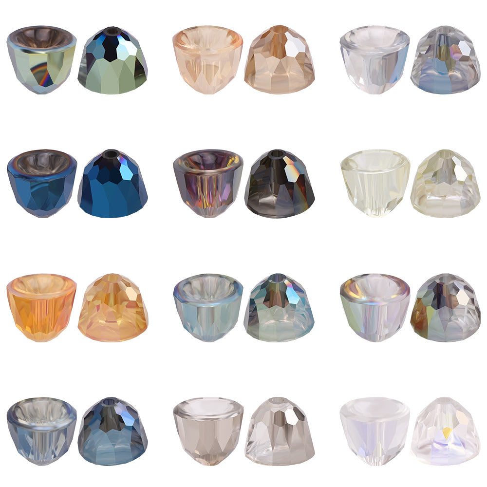Bell Electroplated Glass Beads 8mm Sparkling Mixed Colors 50pcs