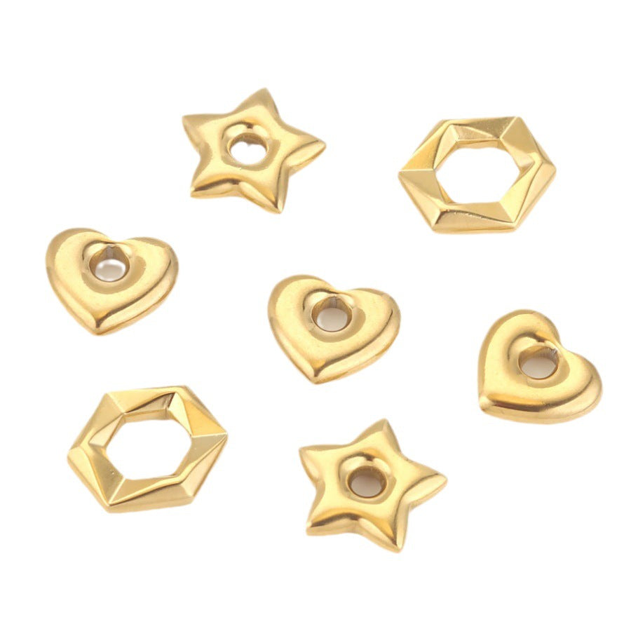 Stainless Steel Geometric Spacer Beads 5pcs 5