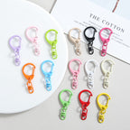 Zinc Alloy D Shaped Colorful Buckle Keychain Clasps 20pcs 38mm