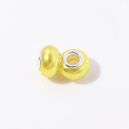 ABS Plastic Donut Spacer Beads 9*14mm Imitation Pearl 100pcs 10