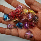Metallic Shell Acrylic Beads 18-20mm Colorful Enlaced 100pcs 2