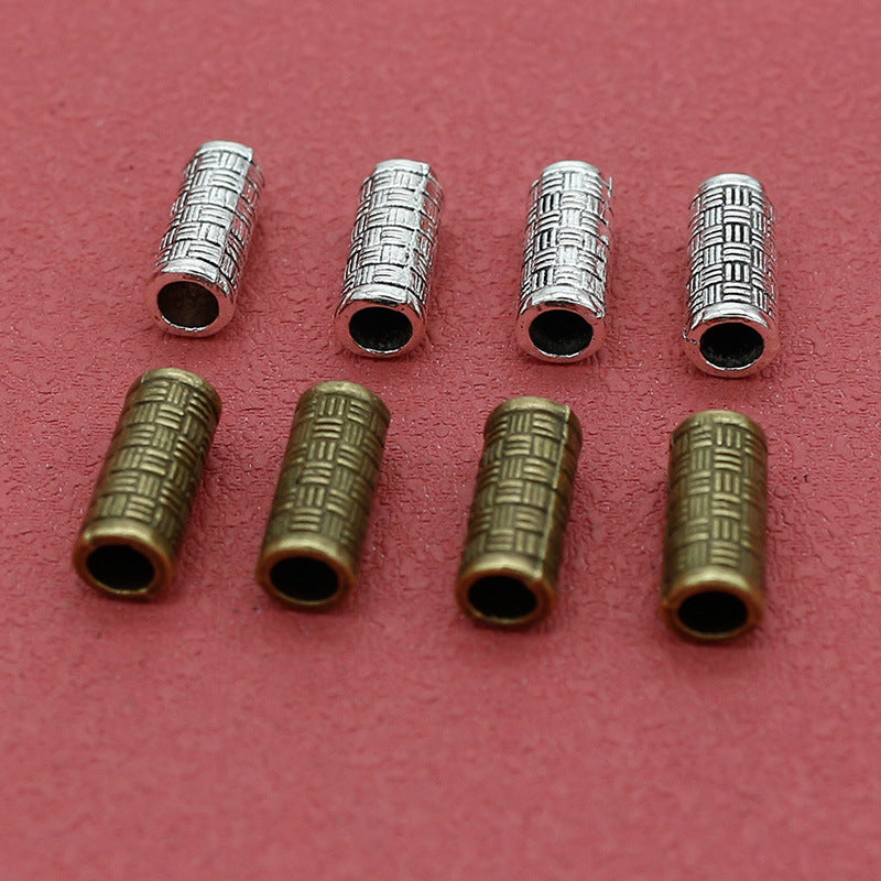 Tube Metal Beads 13mm Tibetan Imitation Braided Pattern Alloy 1pc 2