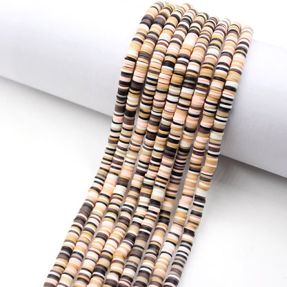 Flat Disc Clay Beads 6mm Colorful Matte Polymer 10strands 22