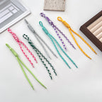Two Tone Braided Rope Crochet Keychain Fabric Slim Durable 8pcs 2
